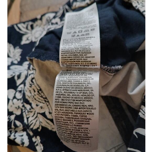 GAP Signature Skinny Ankle Khaki Black White All Over Floral Pants Size 8 - Picture 11 of 11